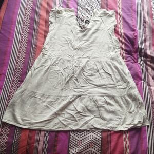 Dex Cream Linen Mini Dress